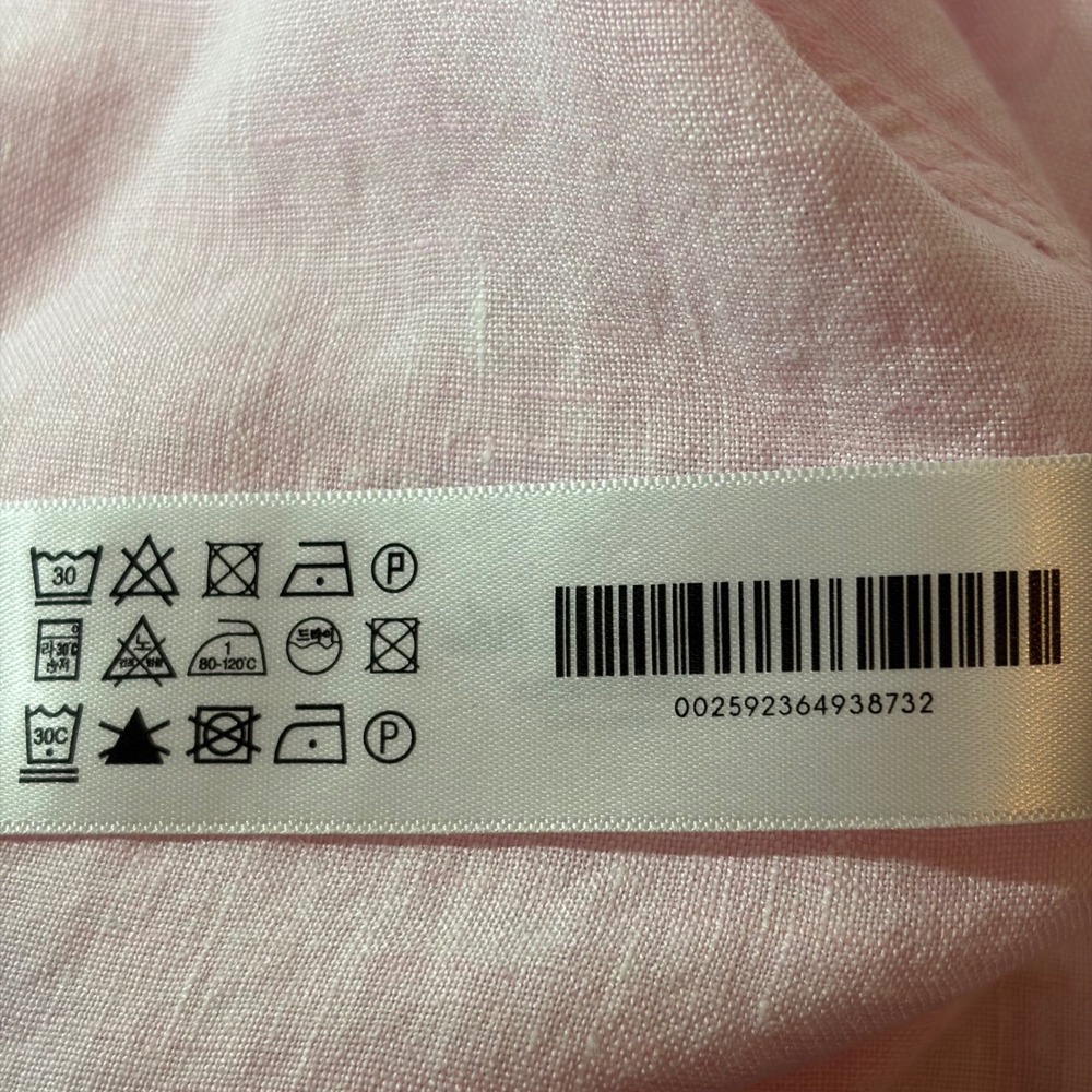 Porter & Ash Mens L 100% Linen Shirt Pink Short Sleeve Button Up Beach Vacation - Picture 7 of 16